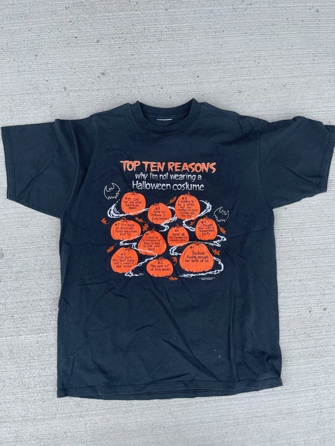 Vintage Glow In The Dark Halloween Tee Ten Reasons I’m Not Wearing A Costume L