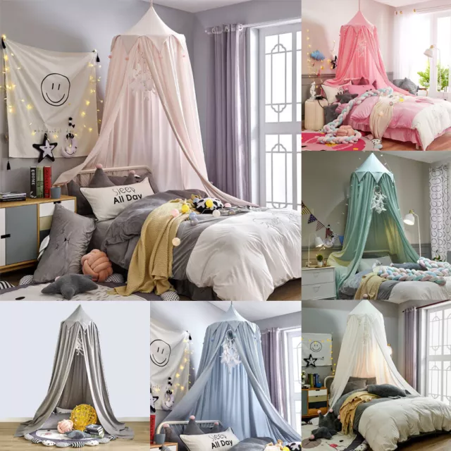 Kids Baby Bed Canopy Mosquito Net Princess Curtain Bedding Dome Tent Bedcover AU