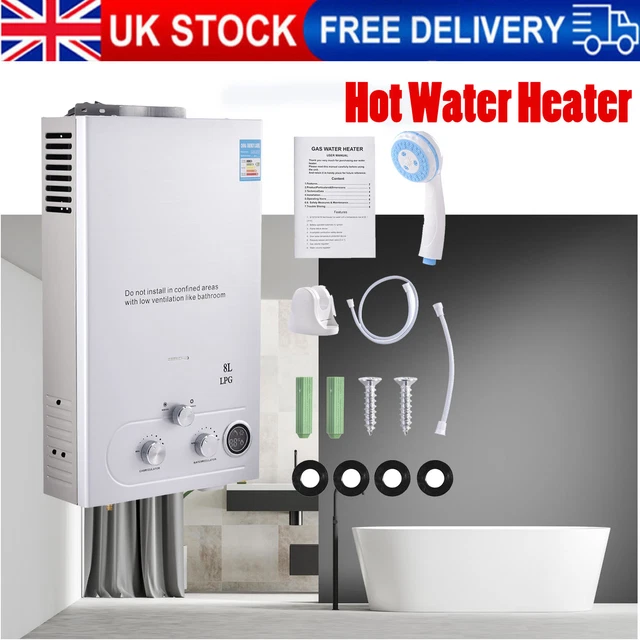 8L-18L Gas Tankless Instant LPG Propane Hot Water Heater Boiler With Shower Kit