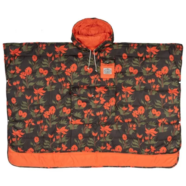 Poler Reversible Poncho Jacket Large/X-Large  Orchid Floral Black  Free Shipping