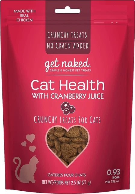 Get Naked Urinary Health Crunchy Treats For Cats, Cranberries, (1 Pouch) 2.5 oz
