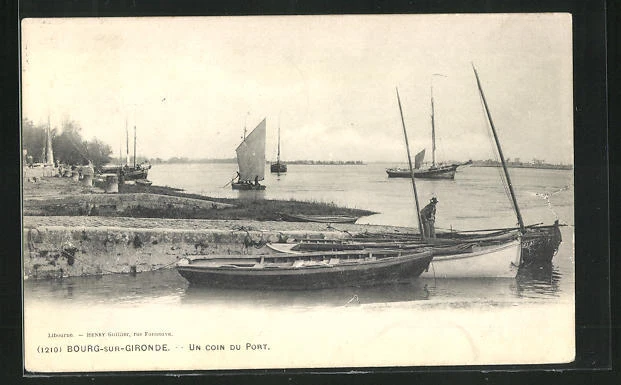 CPA Bourg-sur-Gironde, un Coin du Port 1905