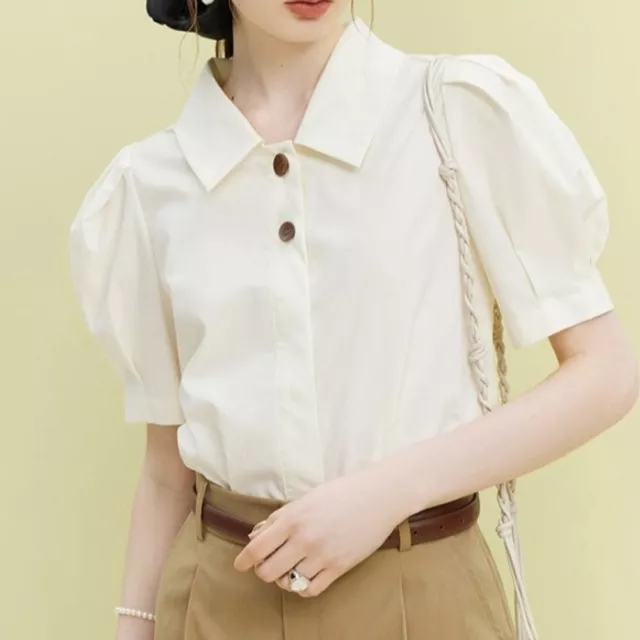 Revers Damen hemden Frühling Sommer Weißes Hemd Mode Arbeits blusen  Büro Dame