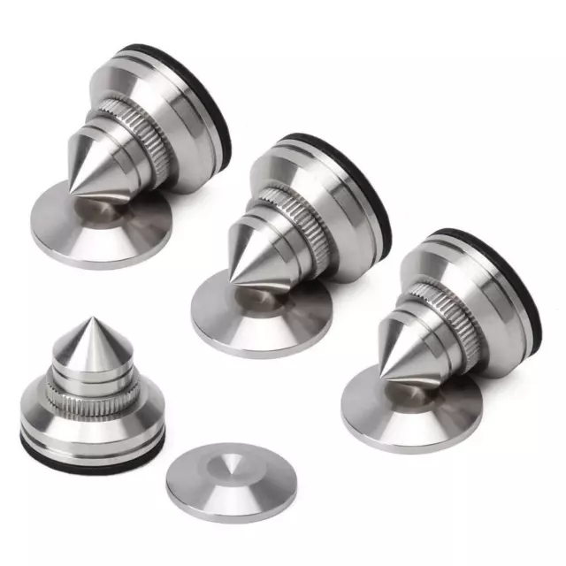 4 Pcs Adjustable Stainless Steel HiFi Speaker Turntable Isolation Stand Feet