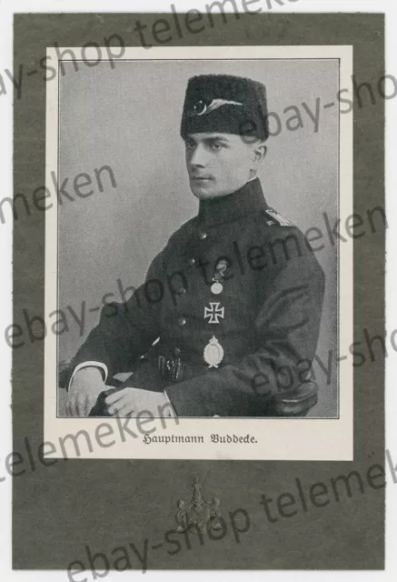 Fliegertruppe Hptm Buddecke Uniform Orden Pelzmütze Abzeichen Wappen Türkei 1916