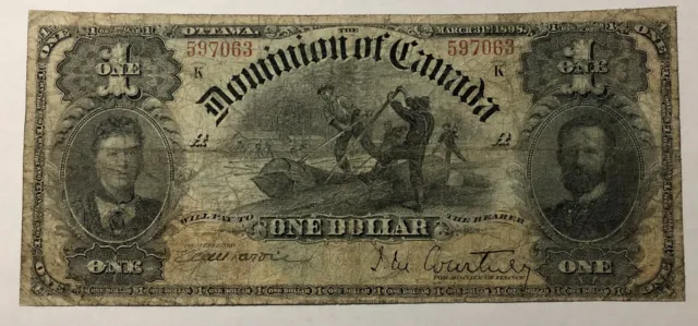 1898 Dominion of Canada Banknote $1 Dollar