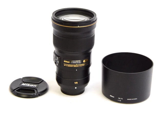 Nikon AF-S NIKKOR 300mm F/4E VR PF ED Lens Used Excellent + with Caps,Hood