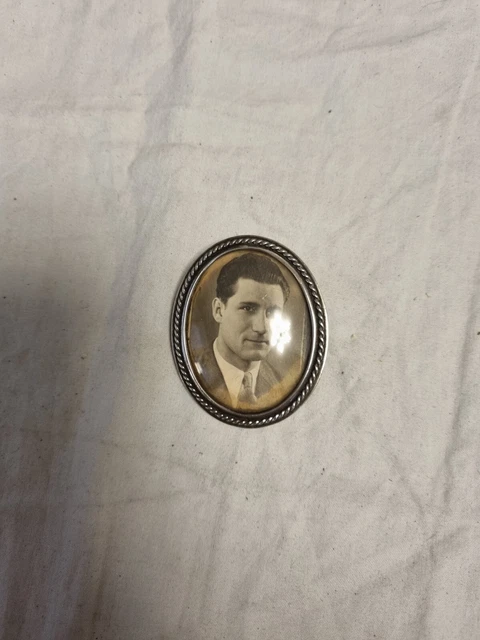 Broche Argent Miniature Sur Papier - Années 1920/1930 - Bijou Vintage