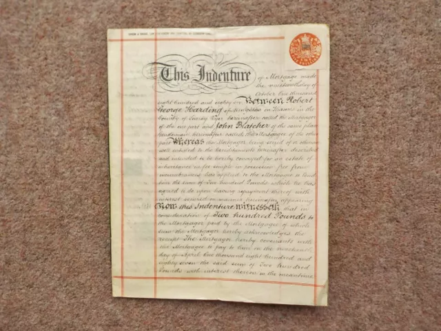 1886 Kingston on Thames Kings Road 5 page booklet Vellum Deed Document Indenture