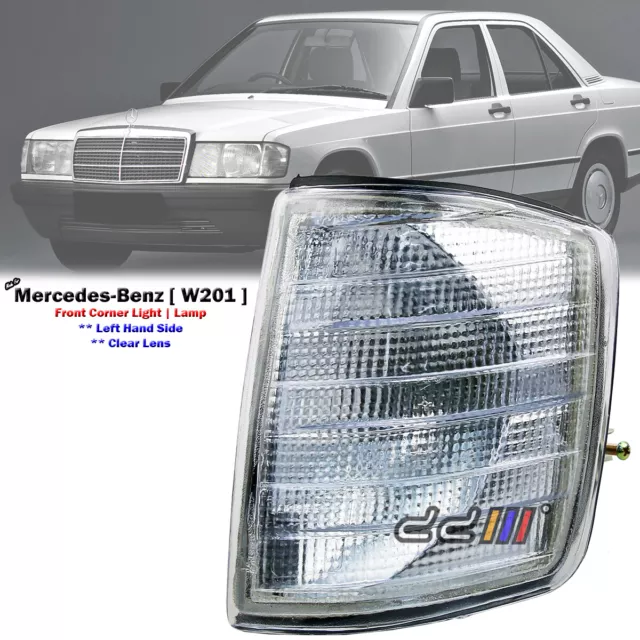 Front Left LHS Clear Corner Light Lamp For Mercedes-Benz W201 190E 190D 1982-93"