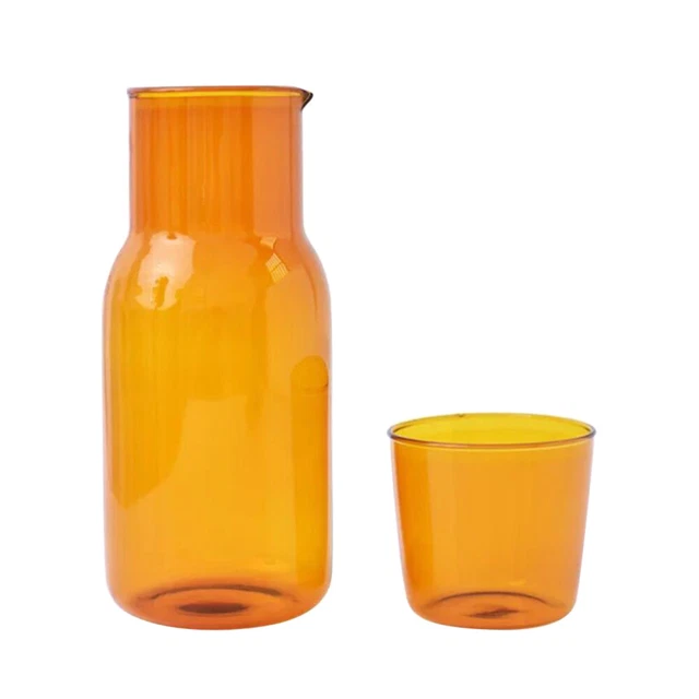 Set di caraffa per acqua comodino con bicchiere per comodino camera da letto, bottiglia per collutorio in vetro da 600 ml per bagno, brocca per acqua