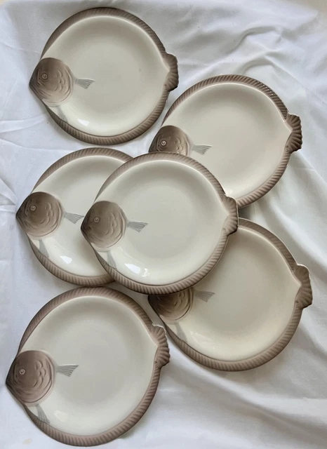 Lot De 6 Assiettes En Verre Arcoroc – Forme Poisson, Transparentes, Occasion