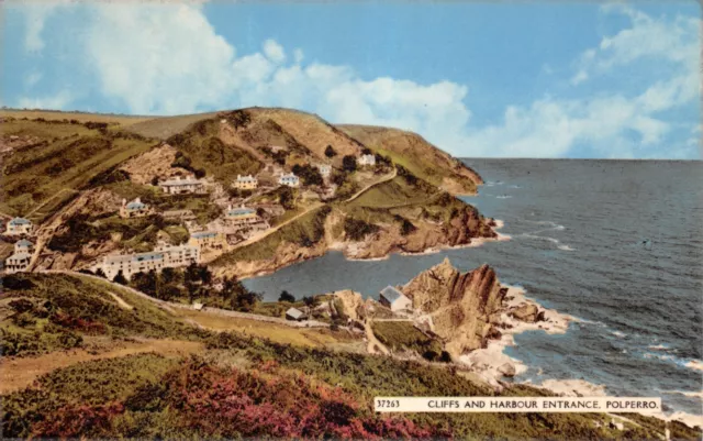 Old Topographical Postcard Harbour Polperro Unused Used Good Very Good