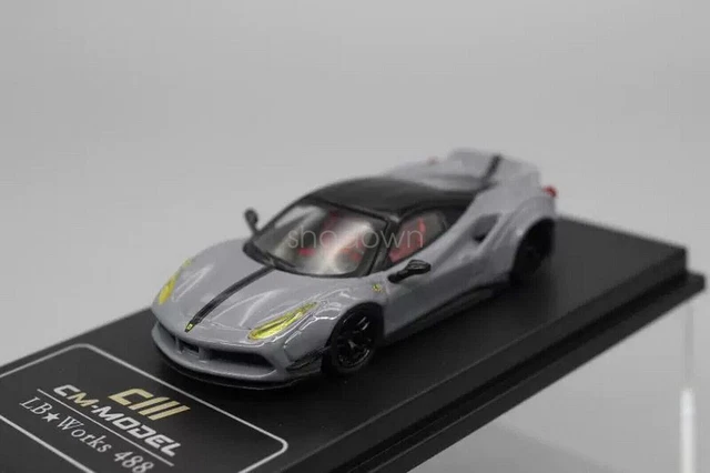 CM MODEL 1/64 Scale Ferrari 488 LBWK LB Works Grey Diecast Car ...