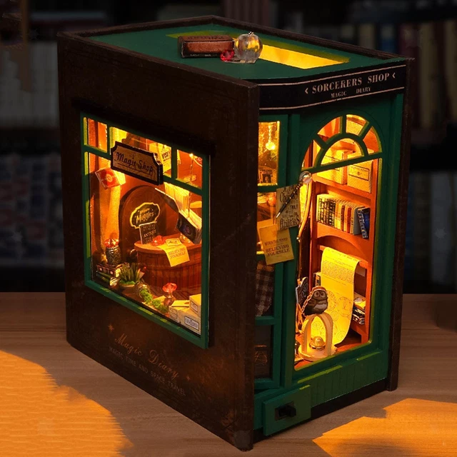 DIY MINIATURE BOOKEND Kits Decorative Wooden Puzzle for Adults Kids