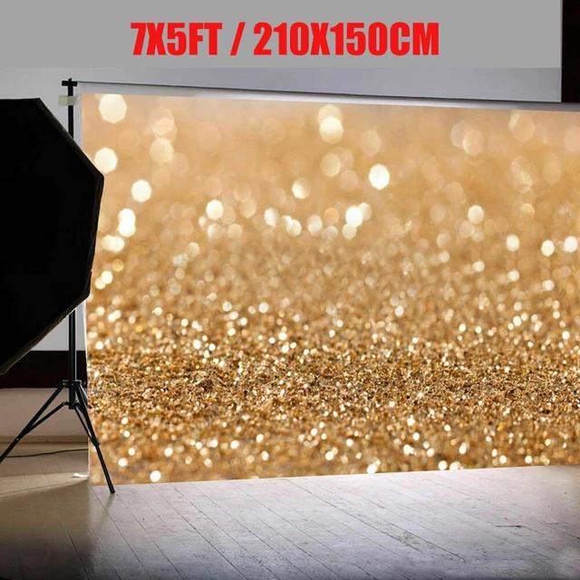 7X5FT GOLD GLITTER Background Backdrop Vinyl Photography Studio Prop ...