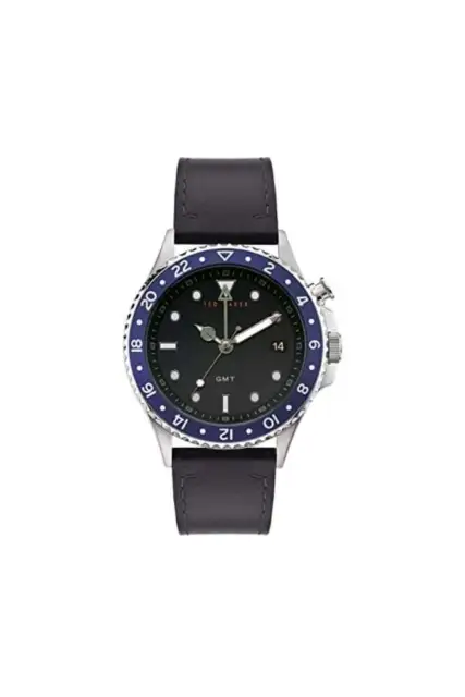 Ted Baker Oldfash Gents GMT Leather Strap Watch BKPOLF901