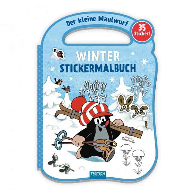 Der kleine Maulwurf Sticker Malbuch Winter