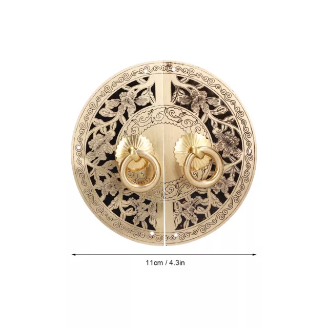 11cm Brass Flower Pattern Knob Round Shape Door Handle For Cabinet Wardrobe Livi