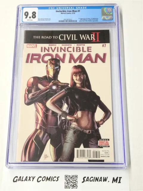Invincible Iron Man #7- CGC 9.8 - 1st Cameo Riri Williams - Tomoe - 1st Print