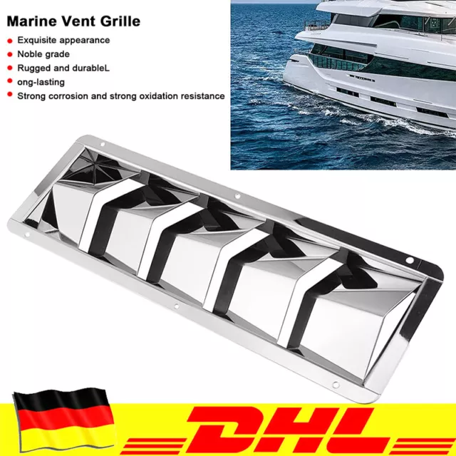 Lüftungsblech Edelstahl 5-Slots Rostfrei Boot Motor Belüftung Lüftungsgitter-DHL