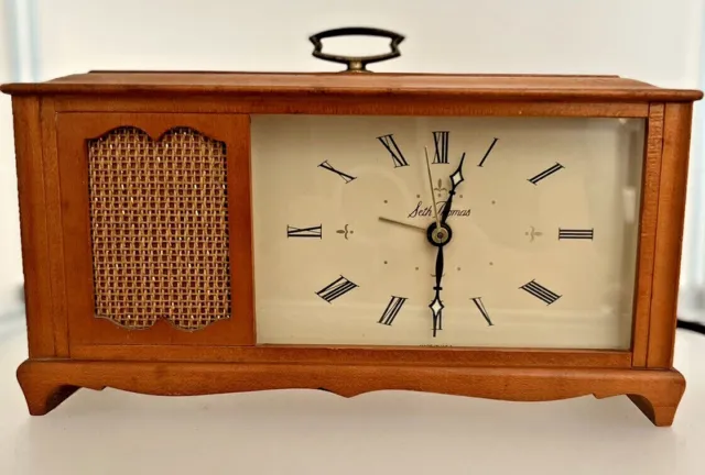 Seth Thomas Auditron Bonneville-E Model E202-000 Electric Clock Maple Case Rare