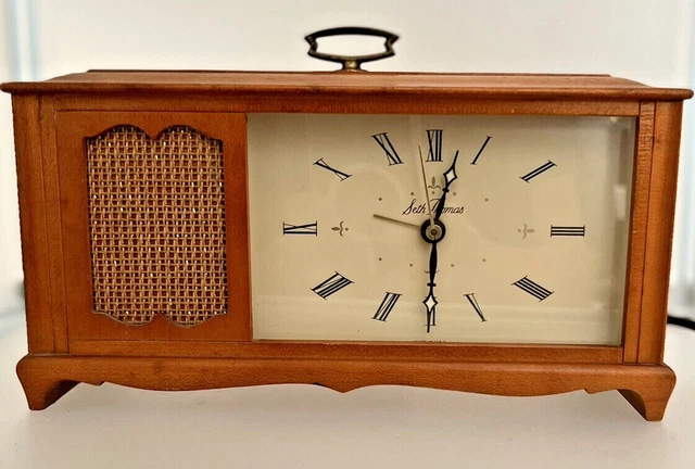 Seth Thomas Auditron Bonneville-E Model E202-000 Electric Clock Maple Case Rare