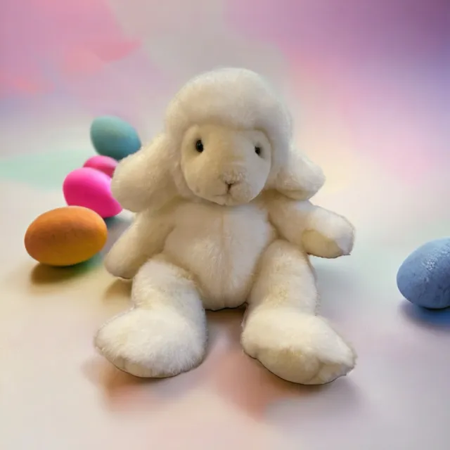 Russ Berrie Fluffies White Lamb Sheep 9" Plush Stuffed Animal Toy