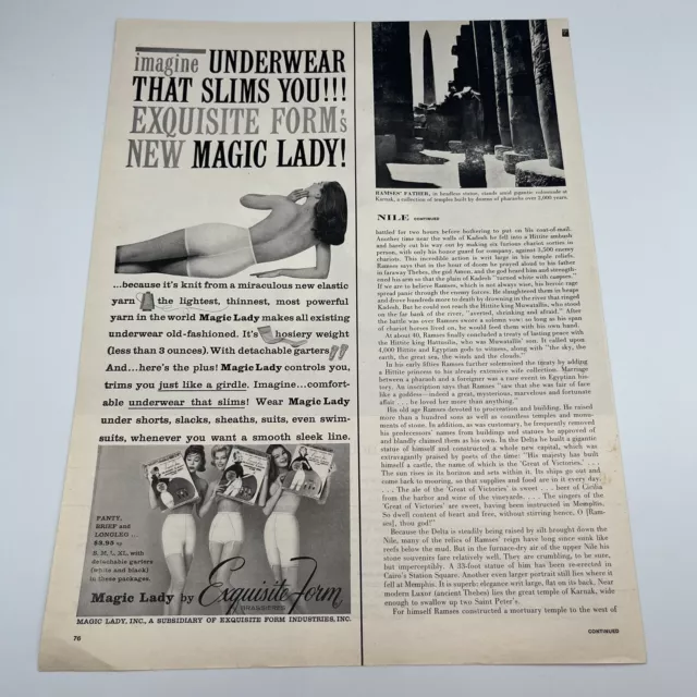 1968 Exquisite Form Magic Lady Undies Lingerie Shapewear Vintage Print Ad 