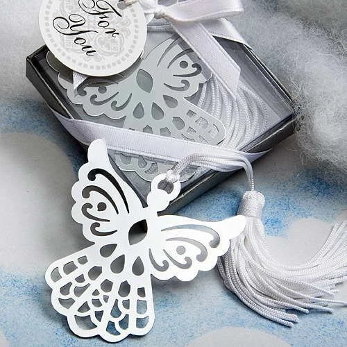 Creative Bookmark Angel Silver Baby Shower Wedding Souvenirs Favors Guest Gifts