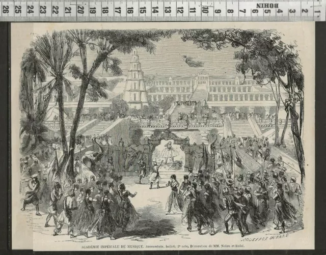 G322 / Gravure 1858 /   Academie Imperiale De Musique
