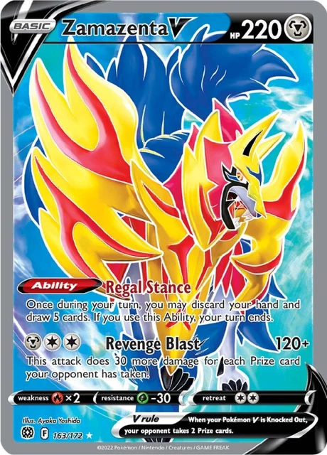 Zamazenta V 163/172 Brilliant Stars Full Art Pokemon Card Pack Fresh