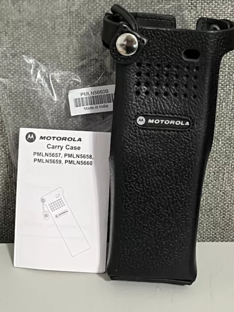 Motorola Leather Carry Case  PMLN5660 W/ 3" Fixed Belt Loop APX 6000 & APX 8000