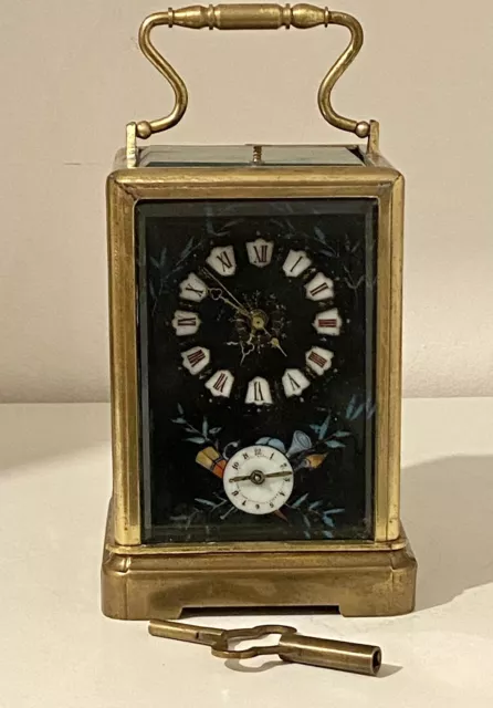 Stunning Porcelain Panel Repeater & Alarm carriage clock In Very Good Condition