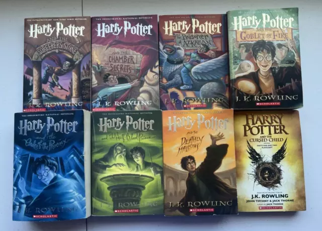 Complete set of Harry Potter paperbacks, #1 -#7 + Cursed Child.  J. K. Rowling