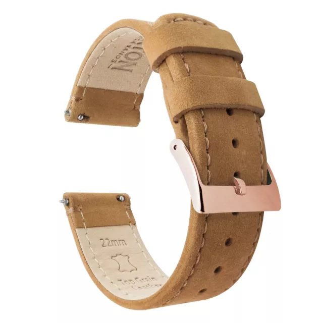 Gingerbread Brown Leather Quick Release Watch Band Watch Band