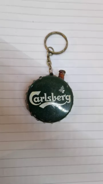 Vintage Metal Bottle Top Carlsberg Lighter With Bottle Button / Refillable