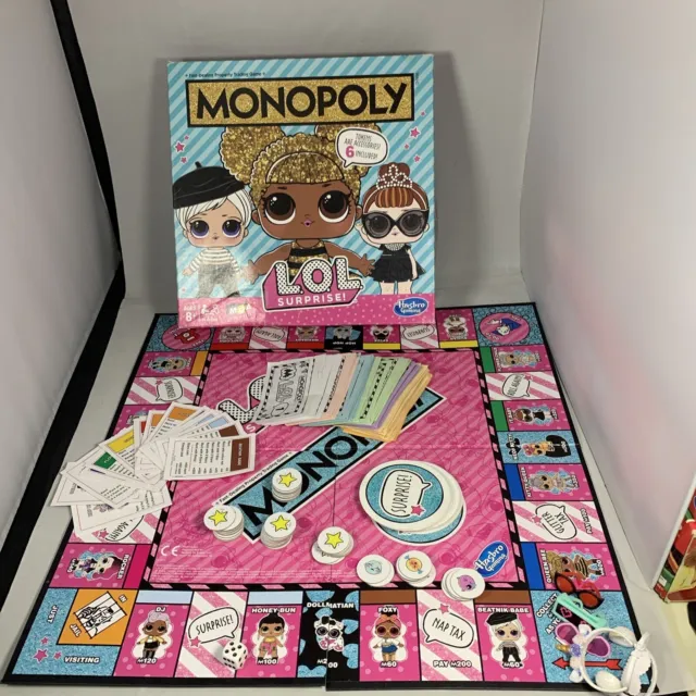 RARE LOL SURPRISE MONOPOLY COMPLETE LOVELY CONDITION HASBRO 2018 KIDS GAME Board
