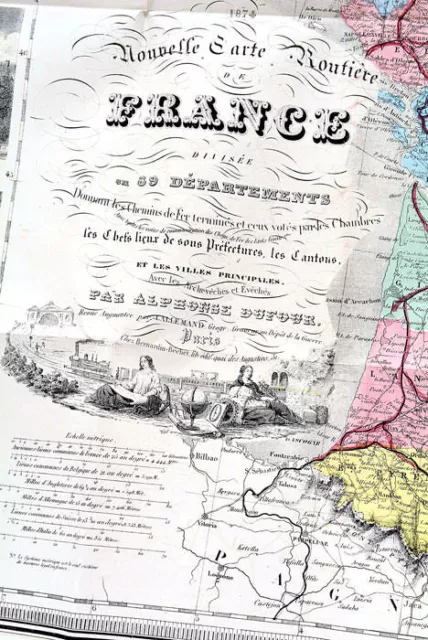 Carte Ancienne Carte Spéciale Des Chemins De Fer De France  Paris 1875