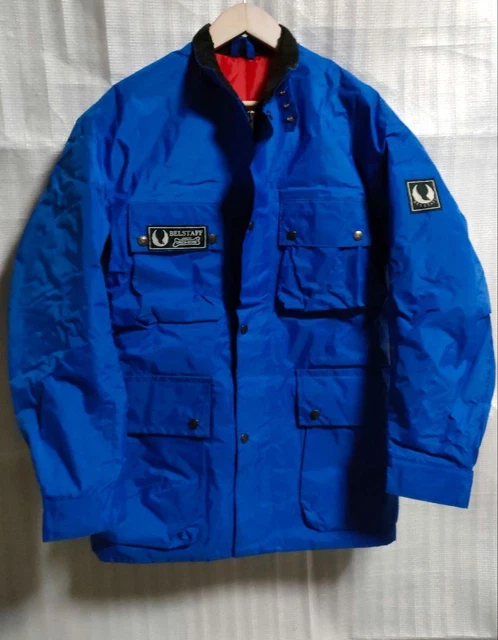 BELSTAFF Drizabone Chaqueta Nailon Hombre Talla M Azul Con Cinturón De Japón