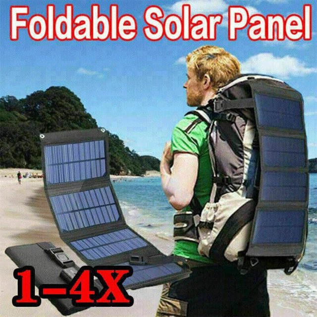 100W Solar Panel Kit Folding Power Bank Outdoor Hiking Camping Phone ChargerUSB