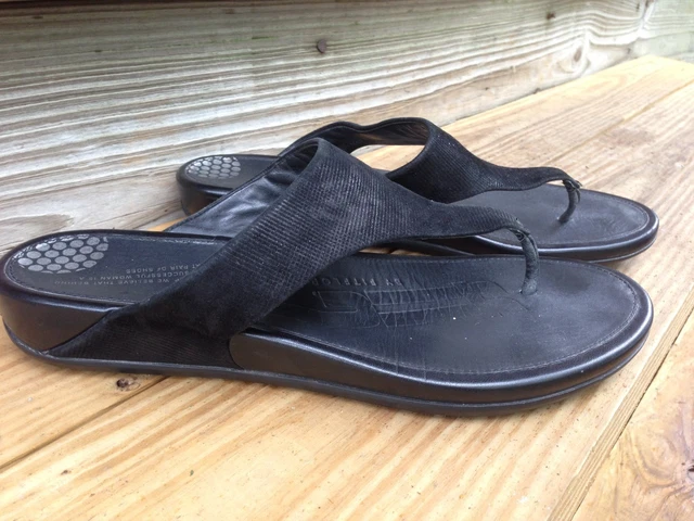 FitFlop FF2 Banda  Black Thong Flip Flop Sandals shoes EU 42 /US 10