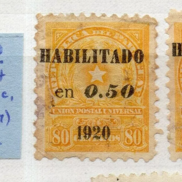 Paraguay 1920 Early Issue Fine Used 50c. Optd Surcharged NW-175661