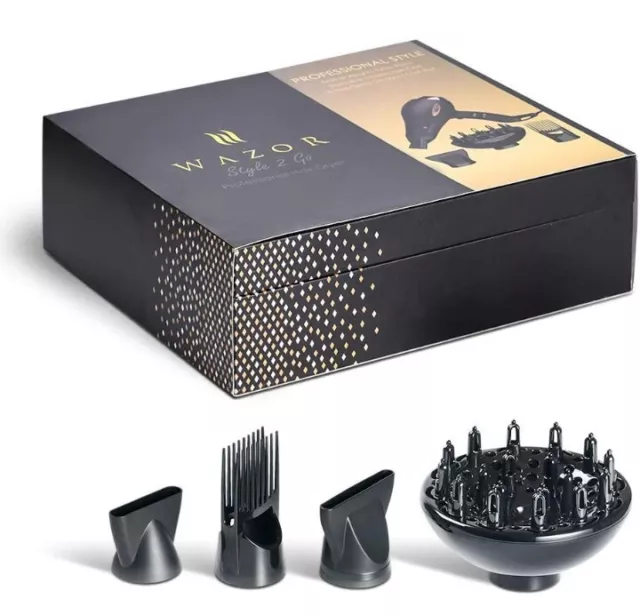 Wazor Hair Dryer Gift Set,Professional Salon Negative Ionic Blow Dryer 1875W