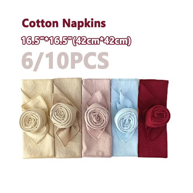 6/10X Table Cloth Napkin Cotton Tableware Serviettes Decoration F/ Wedding Party