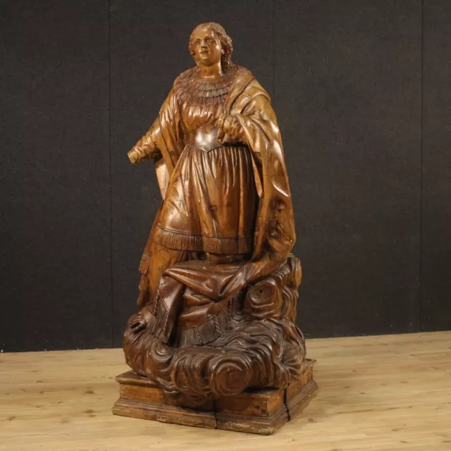 Antik Holz Skulptur Statue religiös Heilige Theresa Ekstase 18 Jahrhunderts 700