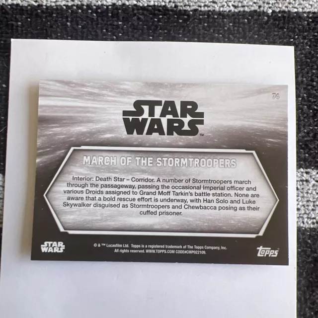 2018 Topps Star Wars  New Hope Black & White Base Set Card #74 2