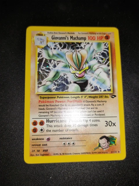 Lotto Pokemon Giovanni's Machamp Set Gym Challenge Unlimited Holo Rara 6/132