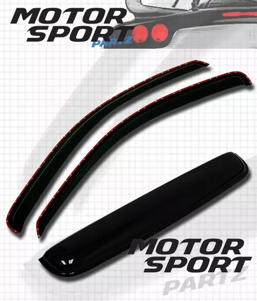 JDM Outside Mount 2MM Vent Visor 3pc Deflector & Sunroof For Acura RSX 02-06 4DR