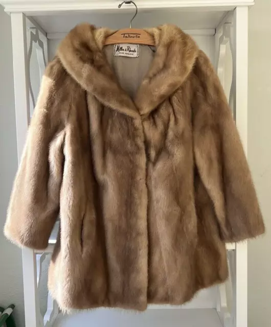 Miller & Rhoads Fur Salon Vintage 30's/40's Mink Mid Length Fur  Coat